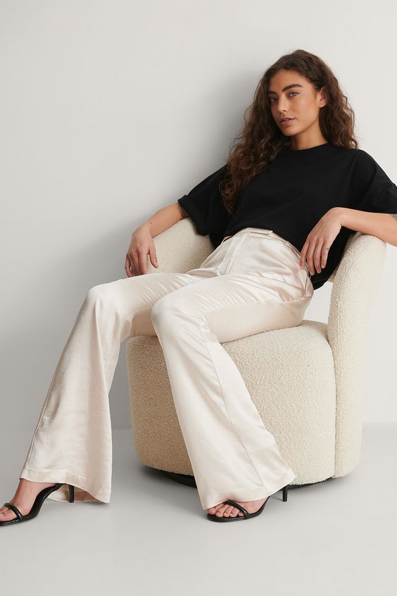 pantalon large et talons