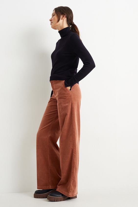 pantalon large velours