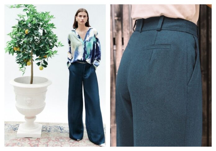 4 idées de looks avec un pantalon bleu canard 4 idées de looks avec un pantalon bleu canard