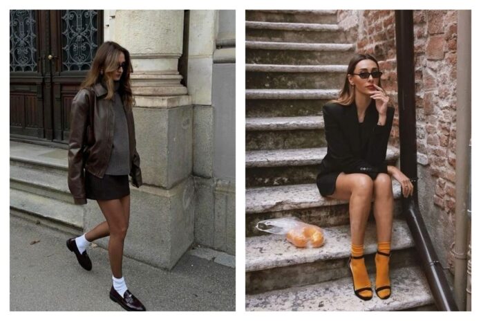 Quand la chaussette devient un accessoire de mode branchée... Quand la chaussette devient un accessoire de mode branchée...